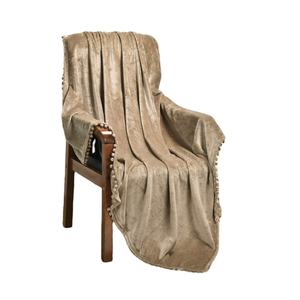 Ecológico Cálido superventas Franela Suave ligero cálido lindo pompones manta cama para todas las estaciones - Product Image 1