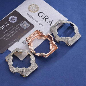 Lunette de montre en moissanite GA-100 <span class=keywords><strong>G</strong></span>-<span class=keywords><strong>Shock</strong></span>, argent 925, moissanite VVS, passe le testeur de diamant, plaqué rhodium, plaqué <span class=keywords><strong>or</strong></span> <span class=keywords><strong>rose</strong></span>, lunette ronde - Product Image 4