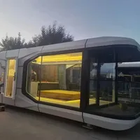 Maisons préfabriquées en acier imperméables en verre trempé double, capsule spatiale de voyage pour villa, séjour, hôtel, hébergement.
