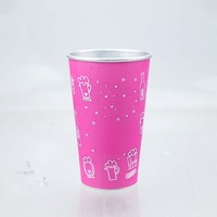 Tasse à changement de couleur réutilisable en aluminium, imprimée, pour boissons froides et bière, en stock usine