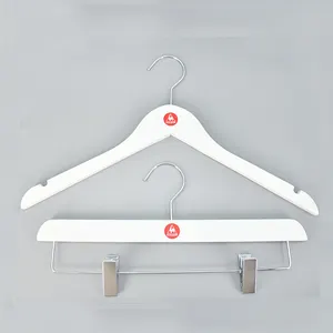 Luxe Houten Hanger Wit Custom Merk Boutique Hangers Voor Kleding