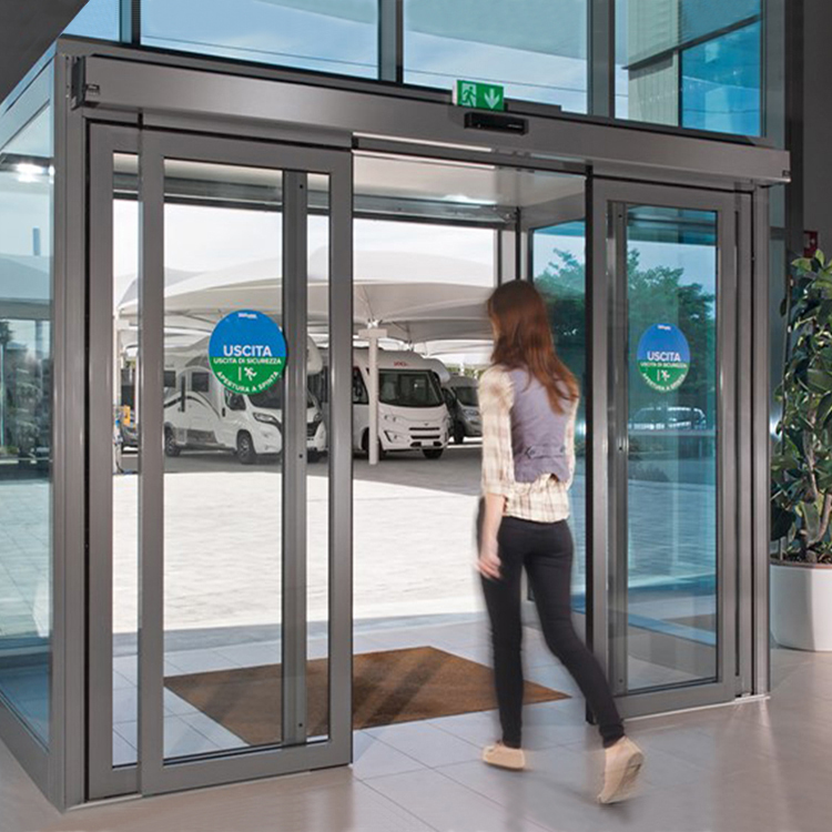 Tienda comercial, tienda de supermercado, puertas correderas de aluminio automáticas eléctricas, diseño moderno, puerta de cristal de aluminio para escaparate