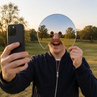 Nouveau produit transfrontalier : Masque facial miroir réfléchissant en acrylique pour selfie, léger et confortable