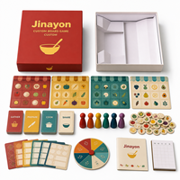 Jeu de société personnalisé en carton écologique sur le thème du marché alimentaire - Boîte rigide magnétique portable pour 6 joueurs, idéal pour la salle de classe et les activités familiales