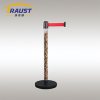 Traust Barrière de filetage rétractable en plastique avec tube transparent et sangles de fixation, pour la gestion de foule