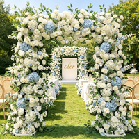 Arche florale élégante de style Monet, en soie artificielle, thème jardin enchanté, toile de fond de mariage pour la décoration de salle