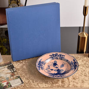 Juego de Platos Hondos de Porcelana Europea de Alta Calidad, Nuevo Modelo Multicolor, 9 Pulgadas, Caja de Regalo, Diseño Ecológico con Patrón de Plantas, Lujo - Product Image 3