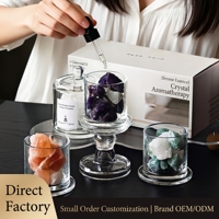 Diffuseur d'aromathérapie en verre cloche en pierre naturelle, écologique, sans sulfate d'alcool, longue durée (2 mois), artisanal en cristal