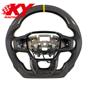 Volante Deportivo Personalizado de Fibra de Carbono Auténtica con Base Plana para Ford Raptor F150 F250 F350 XLT - Product Image 1