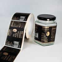 Étiquettes adhésives personnalisées en feuille d'or, résistantes à l'eau et à l'huile, avec formes personnalisées pour l'emballage des aliments en conserve et en bouteille