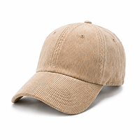 Casquette de baseball en velours côtelé personnalisée, vintage, 6 panneaux, logo brodé, réglable, unisexe, fabricant OEM ODM