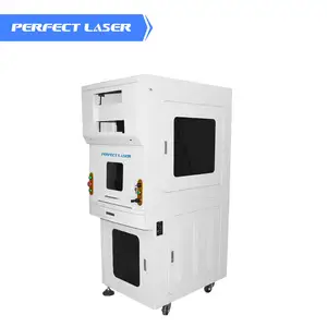 Perfect Laser-Tamanho Grande Área de Trabalho Armário Fechado Para O Logotipo PEDB-500 Fibra de Marcação A Laser Máquina de Marcação A Laser