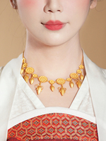 Collier vintage en argent 925 plaqué or, motif floral de vase antique grec, chaîne à maillons, collier de luxe pour femmes