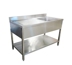 Fregadero de Acero Inoxidable VCT de un Solo Tazón, Diseño Moderno, Superficie Pulida, Instalación en Encimera, Uso Hospitalario, Grifo de 1.0 mm de Espesor - Product Image 5