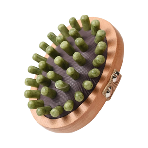 Venta al por mayor masaje cuero cabelludo Jade Gua Sha peine desintoxicación Facial masajeador herramienta reafirmante piel Xiuyu Guasha piedra para todo el mundo - Product Image 1