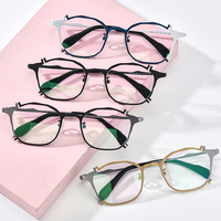 Gafas Borregls de Titanio para Hombre, Montura de Diseño de Marca, Gafas Cuadradas Vintage Retro, Gafas Ópticas Japonesas de Alta Calidad 185758