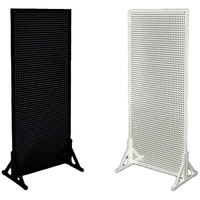 Présentoir mobile à roulettes double face en métal perforé pour quincaillerie, supermarché, magasin de détail, outils, snacks, chaussettes et pièces détachées