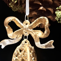 Ornement de Noël suspendu en or, pendentif en plastique en forme de Tour Eiffel, décoration pour vitrine