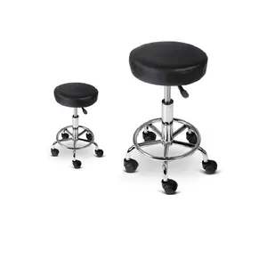 Taburete Giratorio Profesional para Salón con Elevación Hidráulica Ajustable y Ruedas para Barbería y Belleza - Product Image 1
