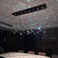Éclairage décoratif personnalisé Villa Escaliers Hôtel Papillon coloré Led Cristal Longue Escalier en spirale Lustre