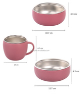 Ensemble de repas pour enfants en silicone sans BPA et acier inoxydable, 7 pièces, assiette, bol, cuillère, fourchette à ventouse puissante pour tout-petits