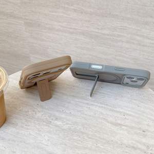 เคสโทรศัพท์พร้อมขาตั้งโปร่งใสสีด้านพร้อมระบบป้องกันการกระแทกแบบแม่เหล็กเหมาะสำหรับ iPhone 17Air รุ่น13 14 15 16E 17 Pro Max PLUS - Product Image 3