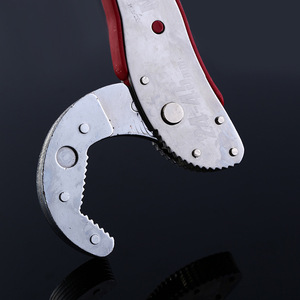 Clé à molette réglable à double extrémité, mâchoires dentelées, métrique, qualité industrielle, en acier à haute teneur en carbone, à cliquet, ouverture à ressort - Product Image 1
