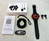 Montre connectée tendance avec écouteurs 2-en-1, suivi d'activité, fréquence cardiaque, sommeil, réveil, NFC, écran HD, appels Bluetooth, sport, magnétique