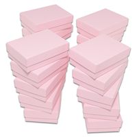 Boîte à bijoux rose en stock avec insert souple, emballage en papier de qualité supérieure pour colliers, bracelets et accessoires