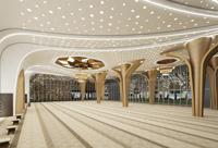 Lustre polygonal LED à double couche pour décor d'éclairage intérieur de mosquée, lampe suspendue hexagonale de nouveau restaurant d'hôtel à la mode