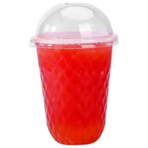 Gobelet jetable grand volume en PET <span class=keywords><strong>de</strong></span> 95 mm, forme diamant, pour boissons froides, avec couvercle dôme et impression <span class=keywords><strong>de</strong></span> logo personnalisé, idéal pour jus, vodka et autres boissons en magasin. - Product Image 4