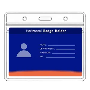 Clear id card holder soft pvc plastic transparent working card badge