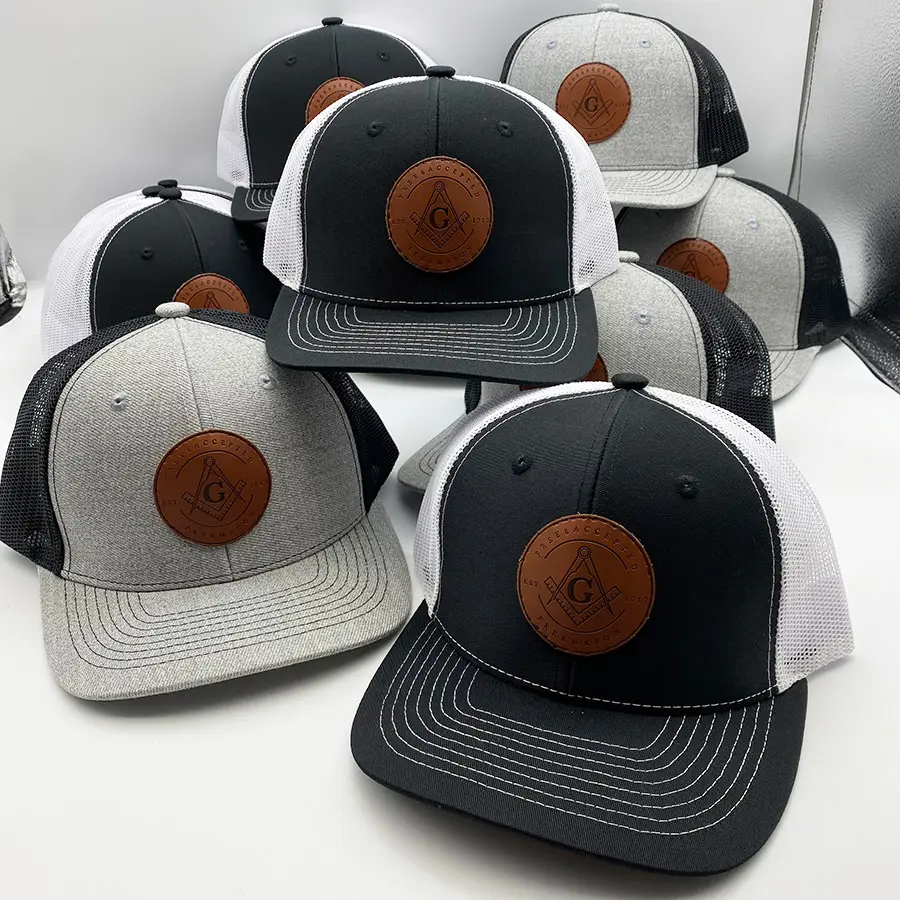 Tùy Chỉnh Với Với Logo Gorras Dệt Vá Richardson 112 Trucker Mũ Thể Thao Cap 5 Bảng Điều Chỉnh Thêu Da Vá Trucker Hat