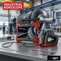 Endoscope industriel NDT 3,9 mm, écran HD 1080P 8 pouces, câble de 2 m, 360° °   Boroscope articulé pour l'inspection interne des moteurs d'avions