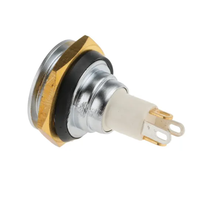 Interrupteur à micro-bouton 57-112G avec lumière, trou de 16.1mm, installation sur panneau, instantané, unipolaire unipolaire, IP67
