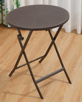 Table pliante ronde moderne et durable en fer pour l'extérieur, table de pique-nique et de jardin portable, mobilier de patio imperméable