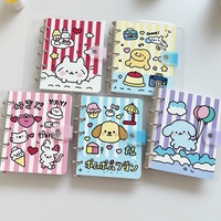 Nouveau carnet à anneaux mignon avec couverture en PU motif chien Kawaii, carnet à feuilles mobiles pour étudiants, journaux et notes