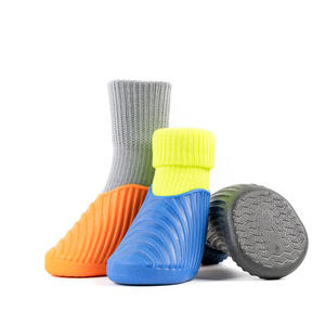 Scarpe e stivali sportivi da esterno per animali domestici, antiscivolo e Non rimovibili, calze <span class=keywords><strong>con</strong></span> suola morbida elastica a righe ad alta elasticità a righe bioniche - Product Image 1