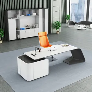 LBZ04 Office Desk Furniture With Storage Cabinet CEO Office Table Boss Executive Desk Director Manager Office Wooden Desk