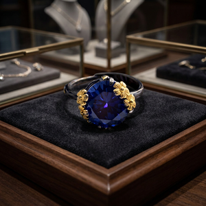 Anillo Delicado de Plata de Ley 925 Hecho a Mano con Piedra Preciosa Natural de Lapislázuli, Chapado en Oro Negro, Joyería Artesanal Turca Elegante - Product Image 3