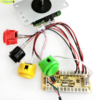 Kit Arcade DIY avec Joystick Huit Directions, Boutons, Contrôleur USB, Carte Zéro Latence, Métal et Plastique, pour PC et Jeux MAME, Version Anglaise