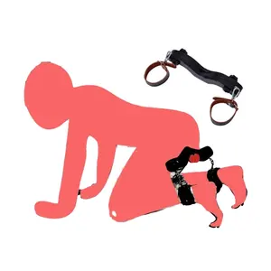 色情性玩具工具睾丸袖口物理约束装置男奴跪姿惩罚自我束缚锁阴囊夹