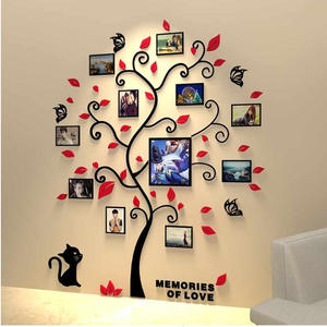 Cadre <span class=keywords><strong>photo</strong></span> 3D arbre généalogique stickers muraux décalcomanies pour <span class=keywords><strong>salon</strong></span> chambre canapé toile de fond Tv fond mural - Product Image 4