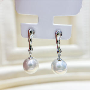 Accessoires en argent S925 pour la création de bijoux, boucles d'oreilles en argent tendance avec perles rondes de 9 à 15 mm, plateau vide 22207 - Product Image 3