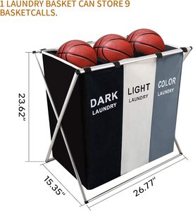Tri-fold x-frame bẩn giặt cản trở tổ chức, ráp <span class=keywords><strong>3</strong></span>-phần nhà SORTER giỏ với thiết kế in - Product Image 3