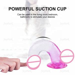 JoyPark - Consoladores de Cristal Súper Realistas de <span class=keywords><strong>8</strong></span> Pulgadas, Transparentes, de TPE, con Doble Degradado de Color, Libres de Ftalatos, No Tóxicos, Impermeables y Resistentes - Product Image 4