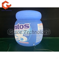 Bouteille de pilules gonflable personnalisée de Mentos avec lumières LED, modèle de bouteille de médecine gonflable étanche à l'air pour la publicité