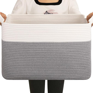 Cesta para Mantas OIAHOMY de 65L, Almacenamiento de Mantas Tejidas con Cuerda de Algodón - Product Image 1