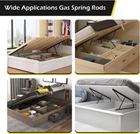 Vérin à gaz 460mm/530mm 300N-1500N, ressort de compression pour meubles et lits
