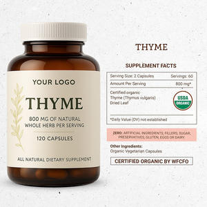 Biologische Tijm <span class=keywords><strong>Capsules</strong></span> 800mg Gedroogde Bladeren Kruidensupplement GMP Fabriekslevering voor Private Label en Aangepaste Verpakkingen - Product Image 5